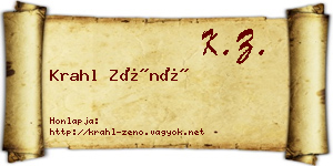 Krahl Zénó névjegykártya